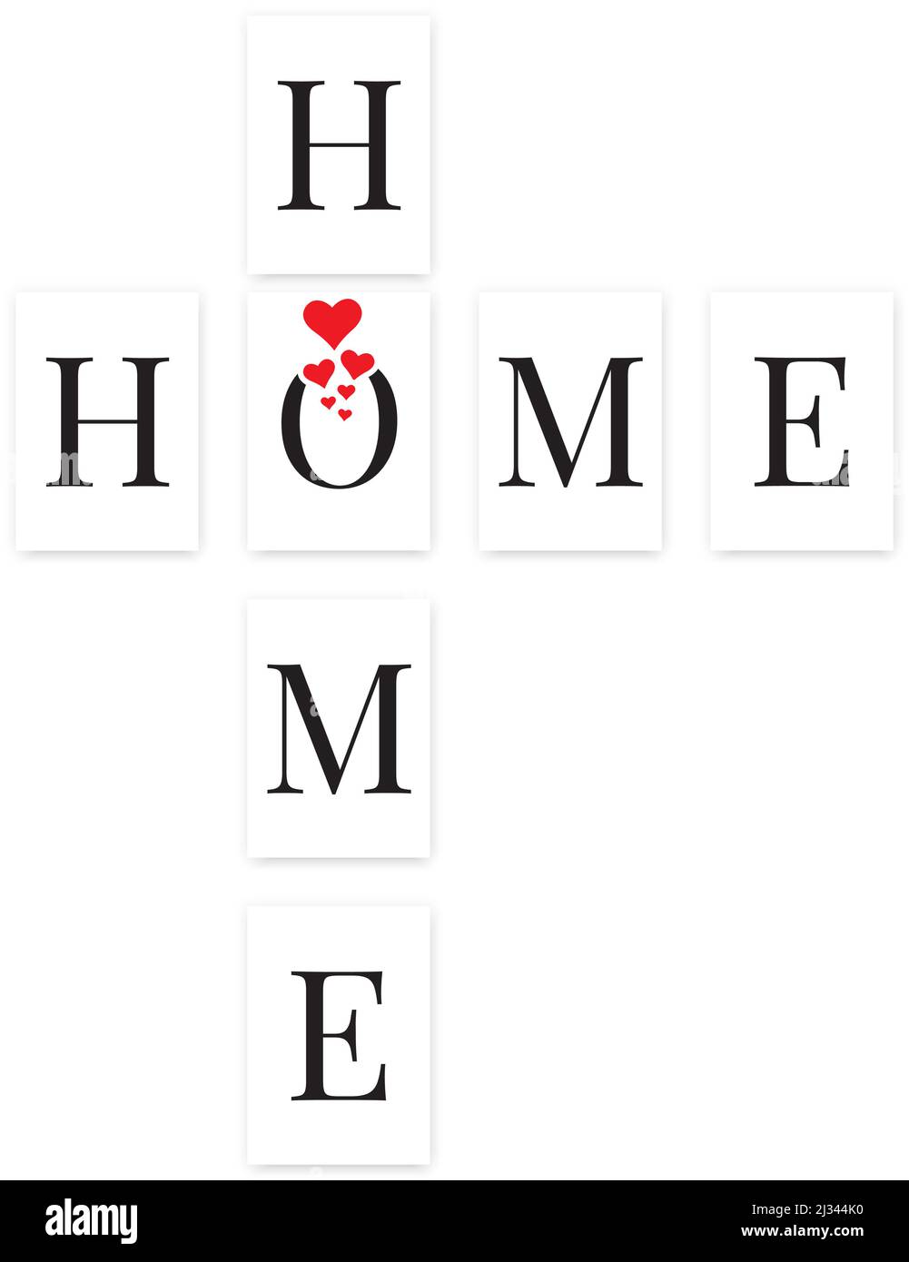 Home, vector. Scrabble words wall art, A4. Scandinavian minimalist