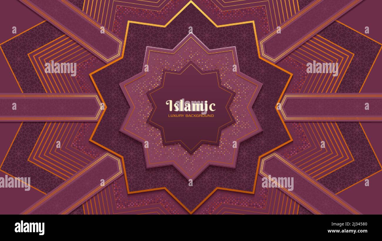 Abstract arabesque rose gold islamic background with golden halftone