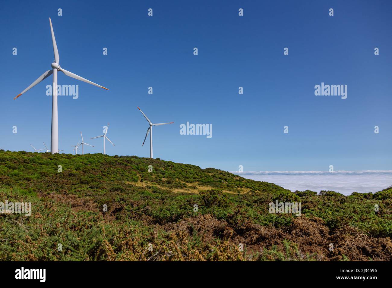 Paul da Serra, Wind Turbines Stock Photo