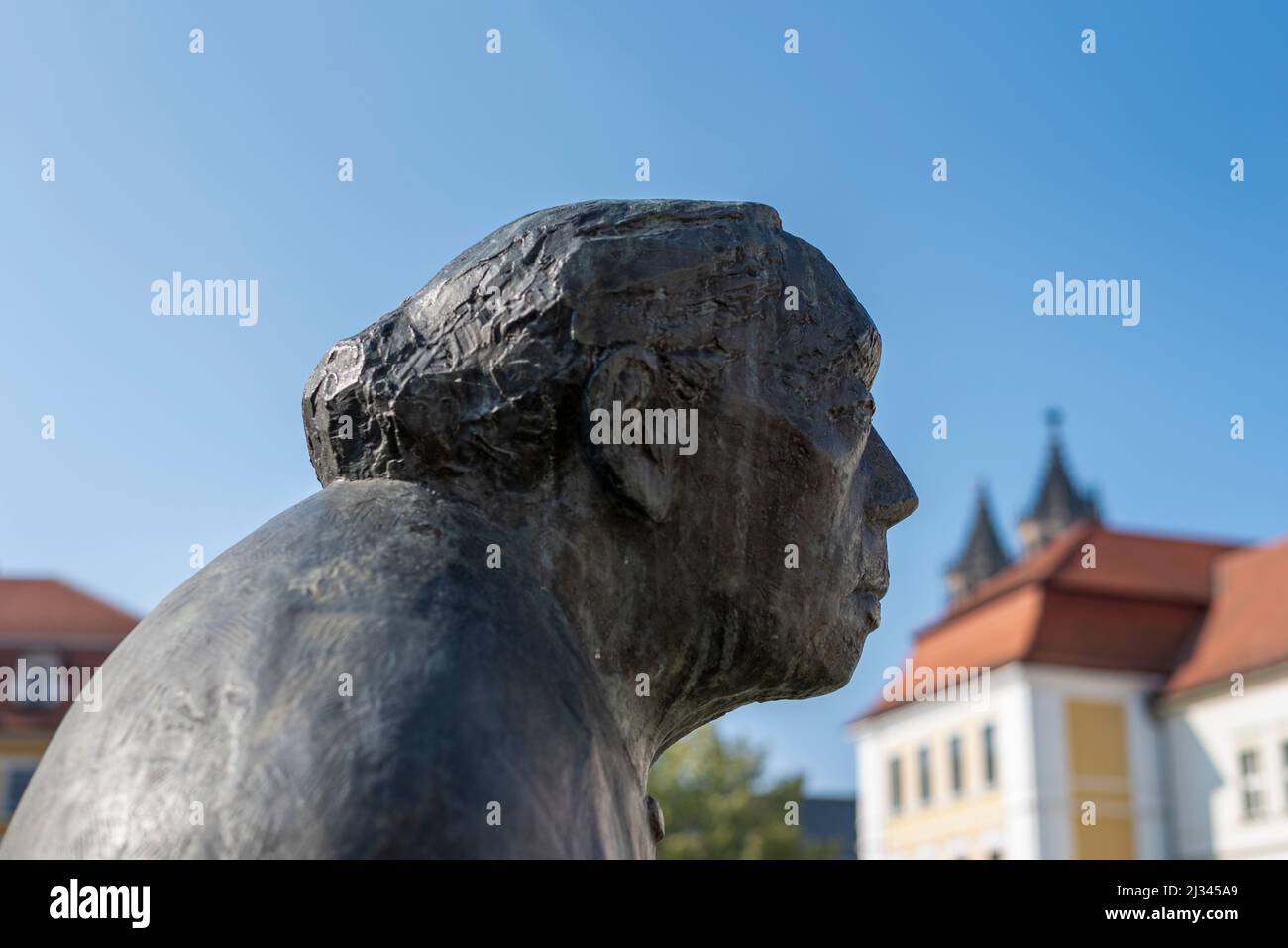 Käthe Kollwitz, sculpture by Gustav Seitz, Magdeburg Sculpture Park, Saxony-Anhalt, Germany Stock Photo