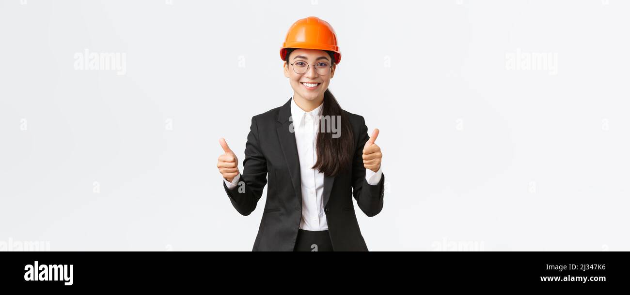 Excellent job, nice work. Satisfied professional female engineer ...