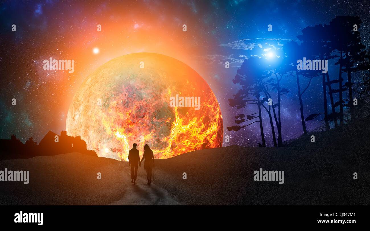 silhouettes of lovers against the background of the starry sky and the planet Stock Photo - Alamy silhouettes of lovers against the background of the starry sky and the planet Stock Photo - Alamy