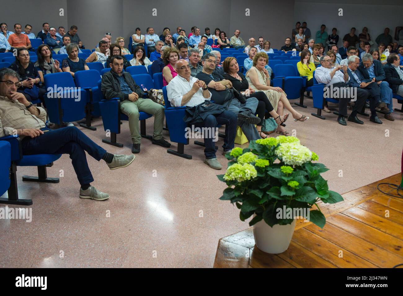 Villa d'Agri, Italy 13/06/2015: public meeting on oil, health and politics. ©Andrea Sabbadini Stock Photo