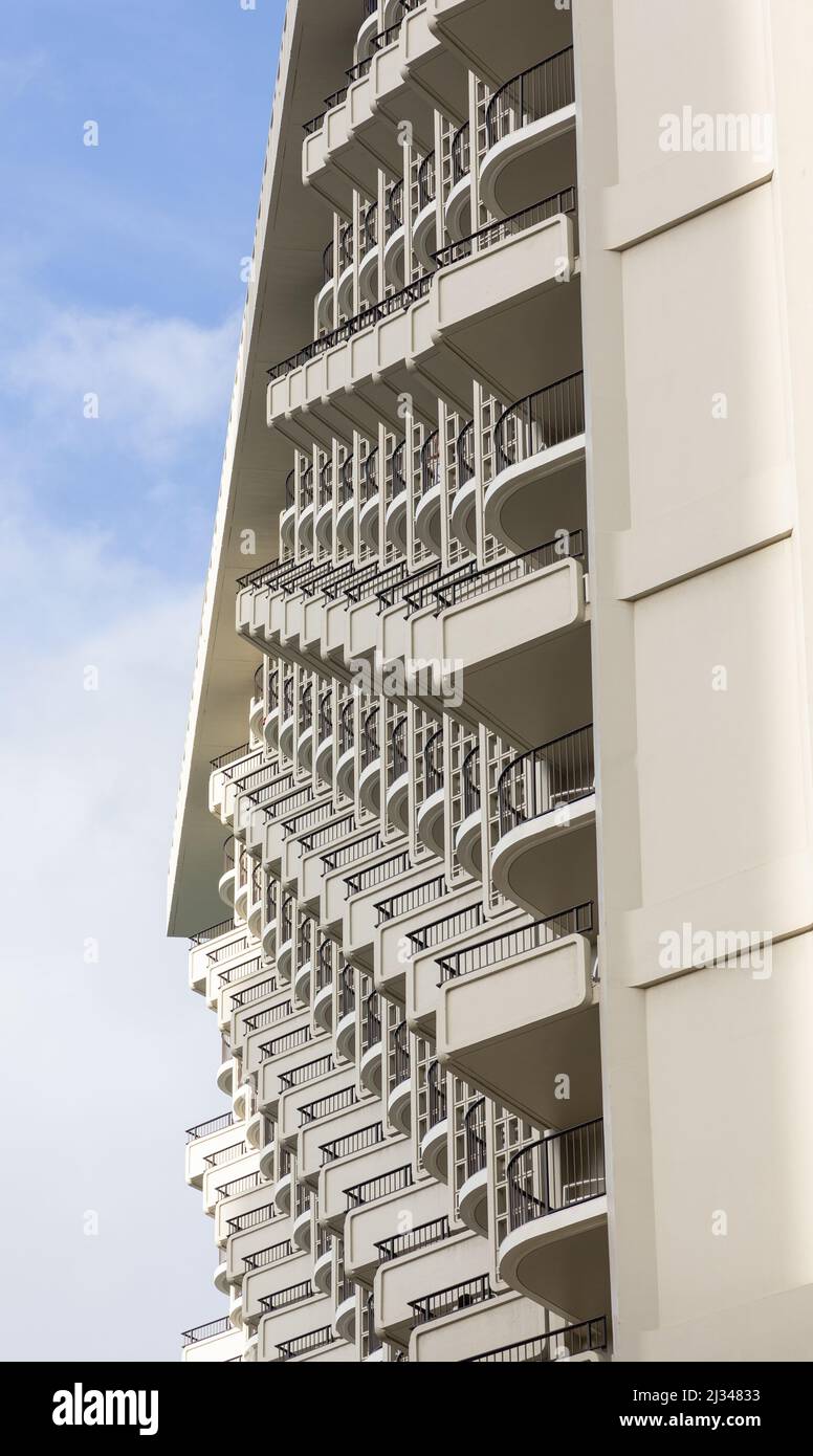 Condo balconies forming a geometric pattern Stock Photo - Alamy