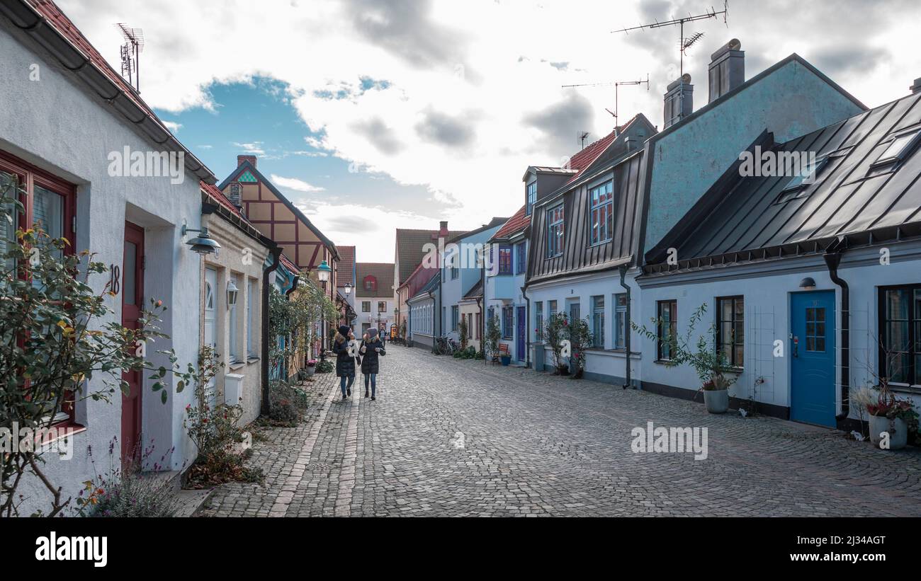 Street in Ystad in Sweden Stock Photo