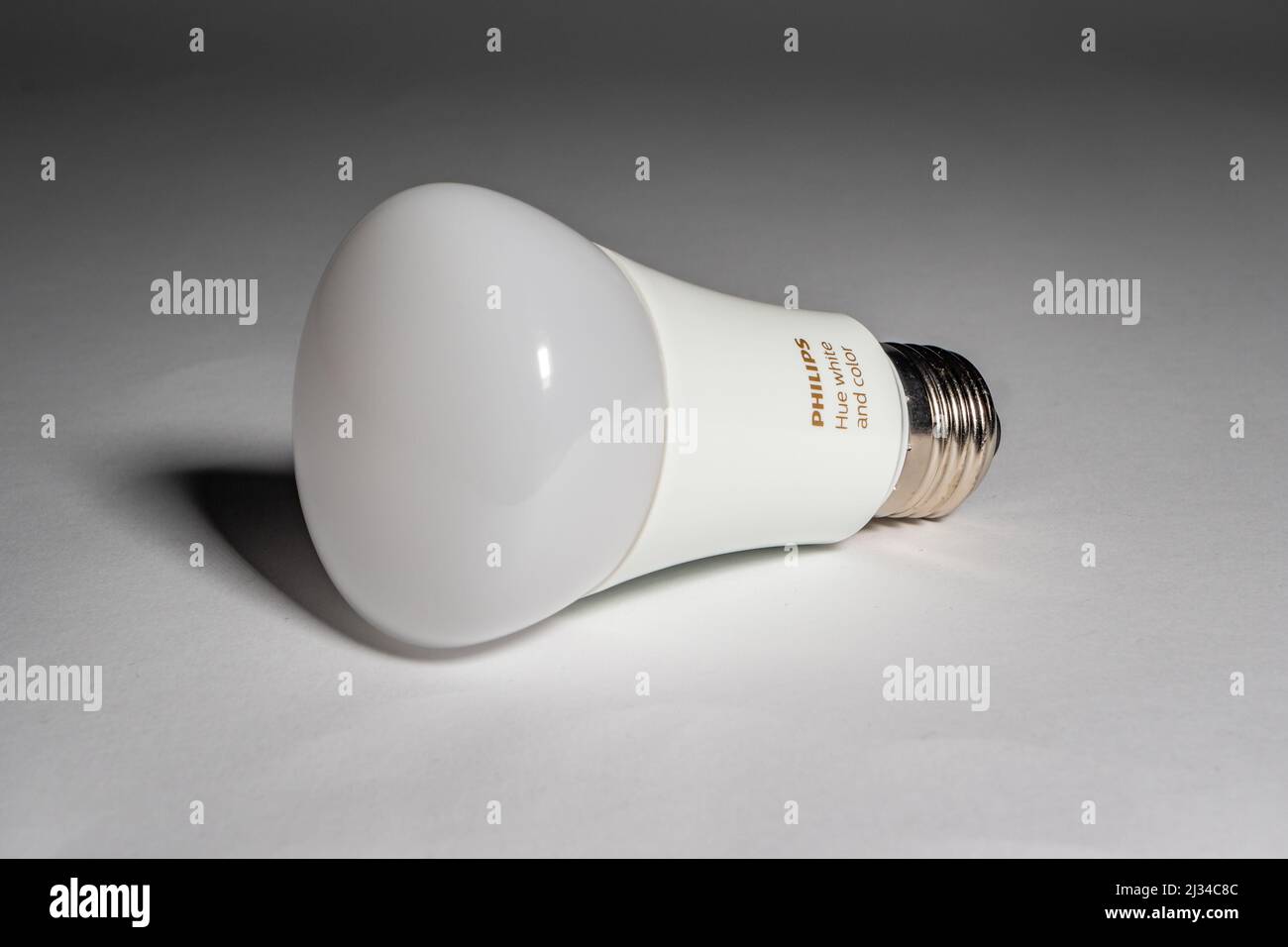 Philips Hue White Ambiance GU10 light bulbs pictured in London. May 1,  2019. The LED bulbs are modern smartphone voice activated technology Stock  Photo - Alamy