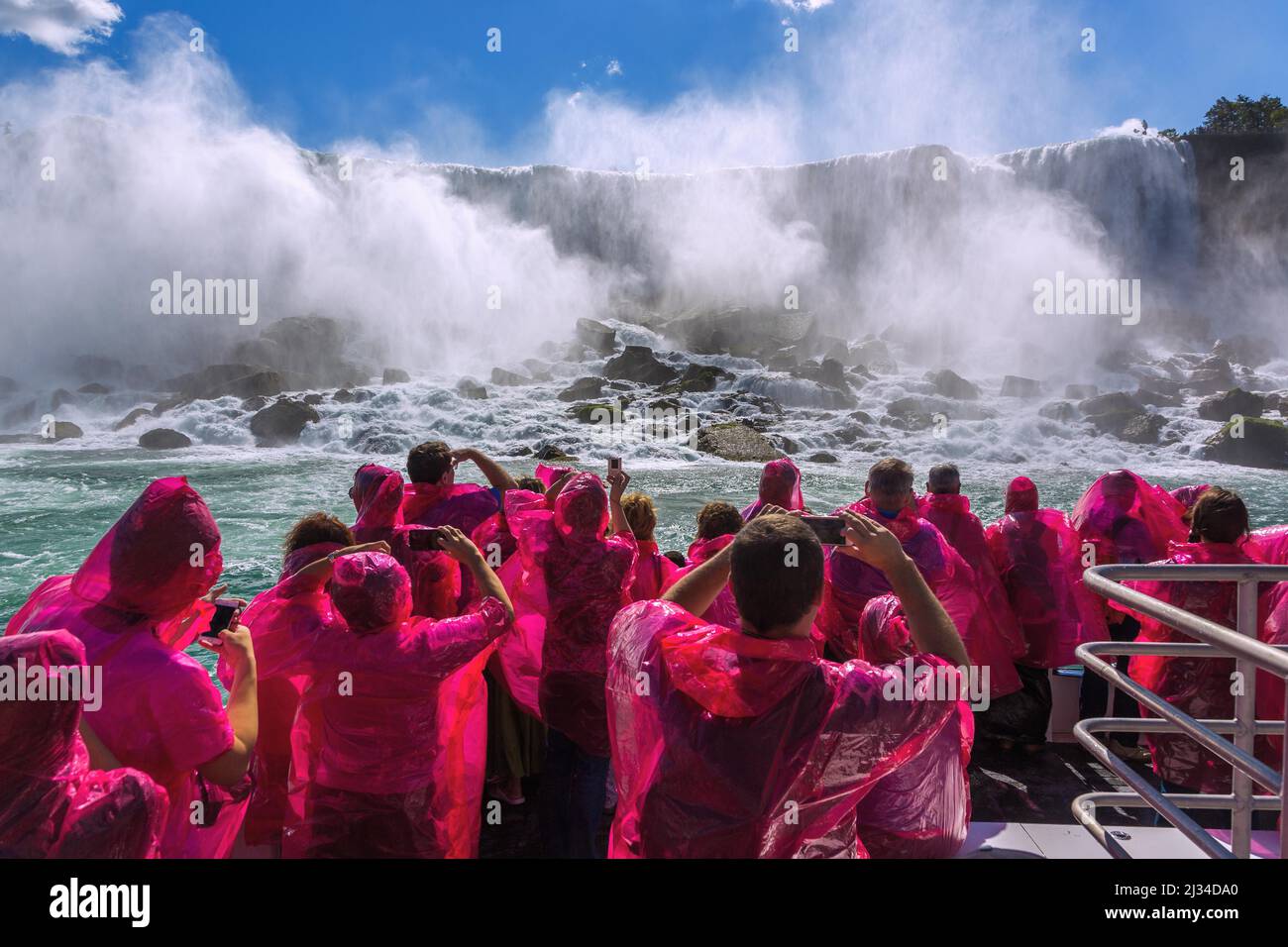 Niagara Falls, Bridal Veil Falls, Horneblower Niagara Cruises Stock
