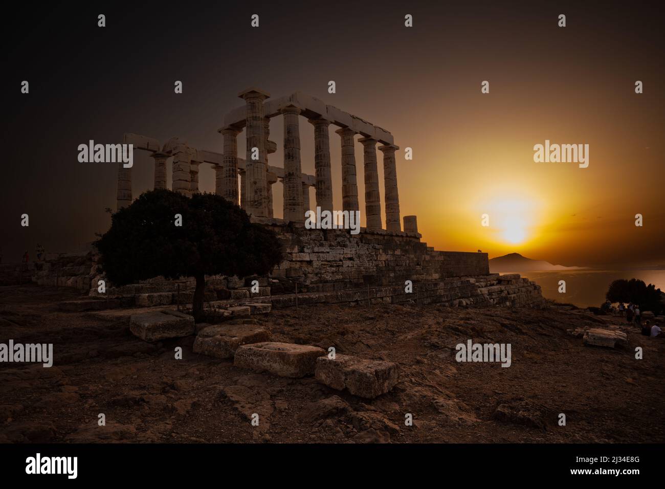 Temple of Poseidon - Cape Sounion, Greece Stock Photo - Alamy