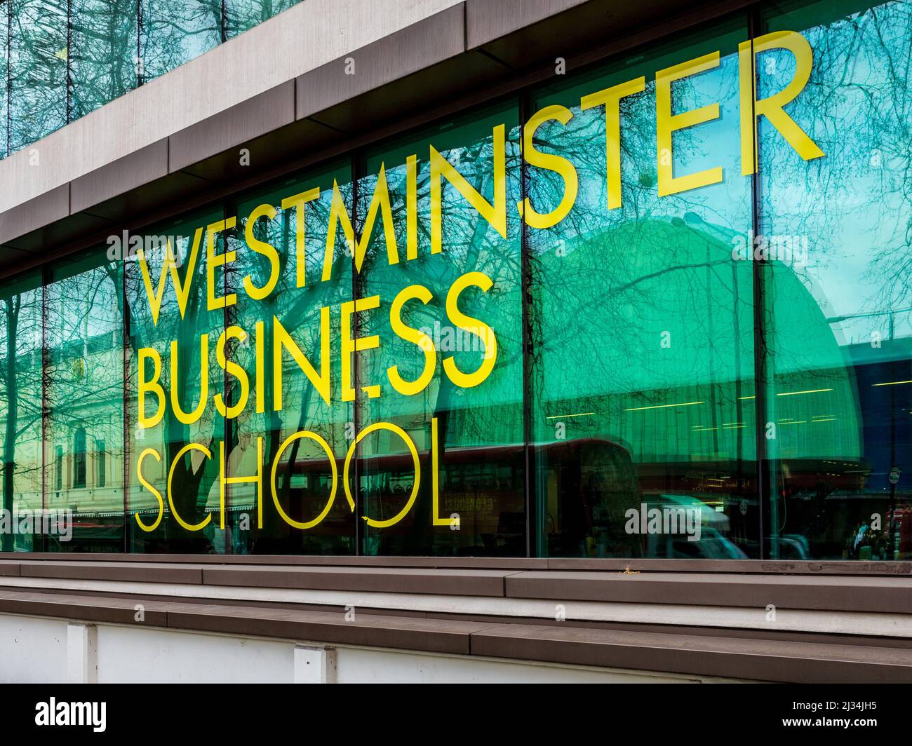 Westminster Business School on Marylebone Road London UK. Westminster Business School (WBS) is the business school of the University of Westminster. Stock Photo