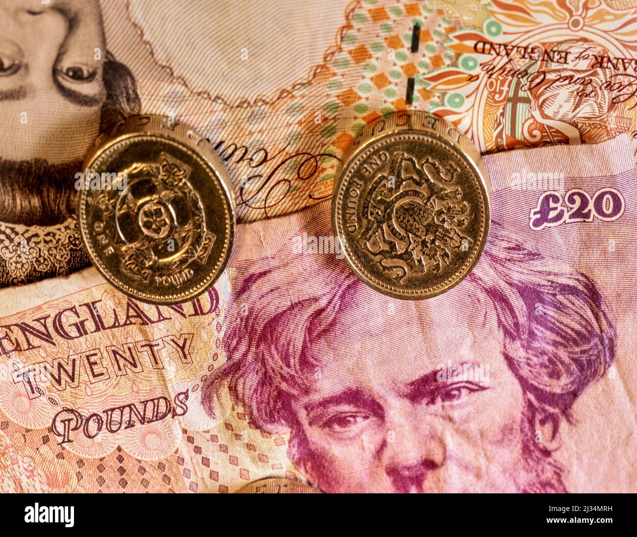 Close up stilllife of United Kingdom currency Stock Photo Alamy