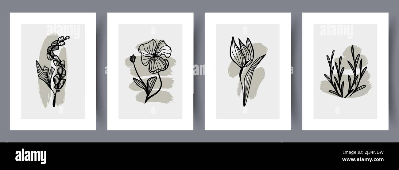 Printable wall art vector poster set vector Stock Vector Image & Art ...