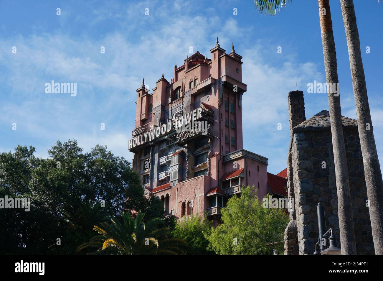 A shot of the The Twilight Zone Tower of Terror at the Walt Disney World in Florida Stock Photo
