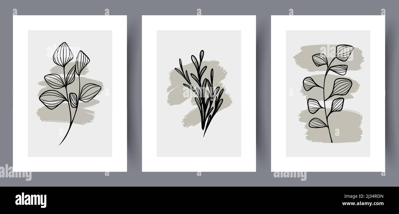 Printable wall art vector poster set vector Stock Vector Image & Art ...