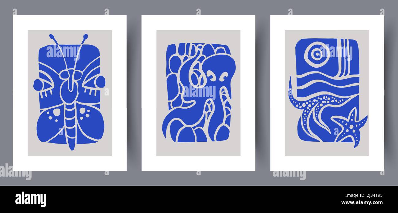 Printable wall art vector poster set vector Stock Vector Image & Art ...