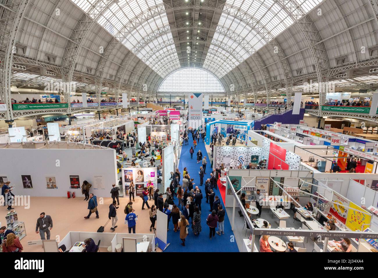 05 April 2022. London, UK.The book publishing company stands at The London Book Fair held at Olympia venue. Photo by Ray Tang Stock Photo