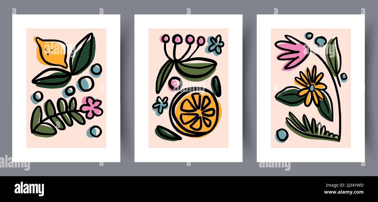 Printable wall art vector poster set vector Stock Vector Image & Art ...