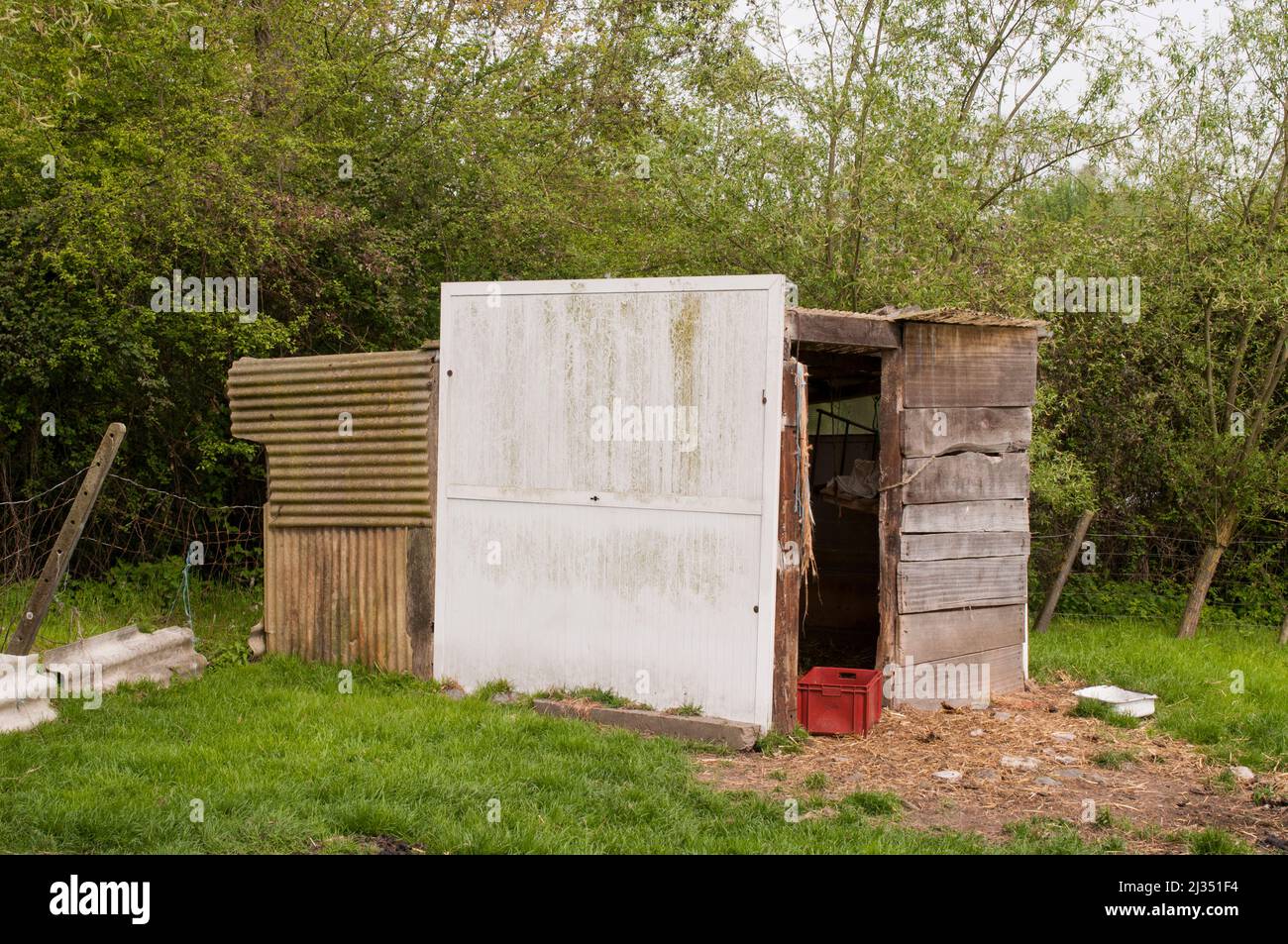 Shelter for farm animals on agricultural land Stock Photo Alamy