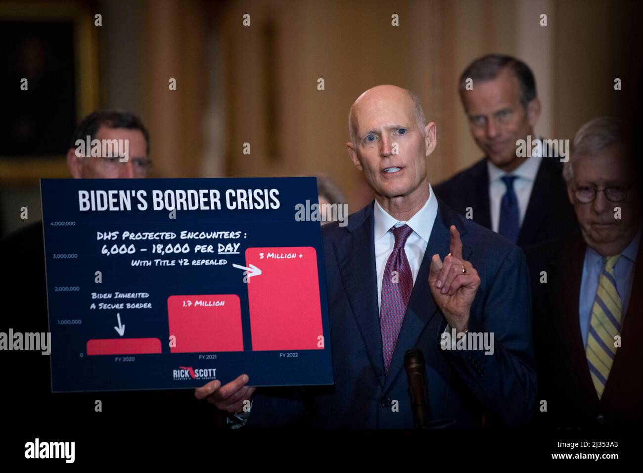 United States Senator Rick Scott (Republican of Florida) offers remarks ...