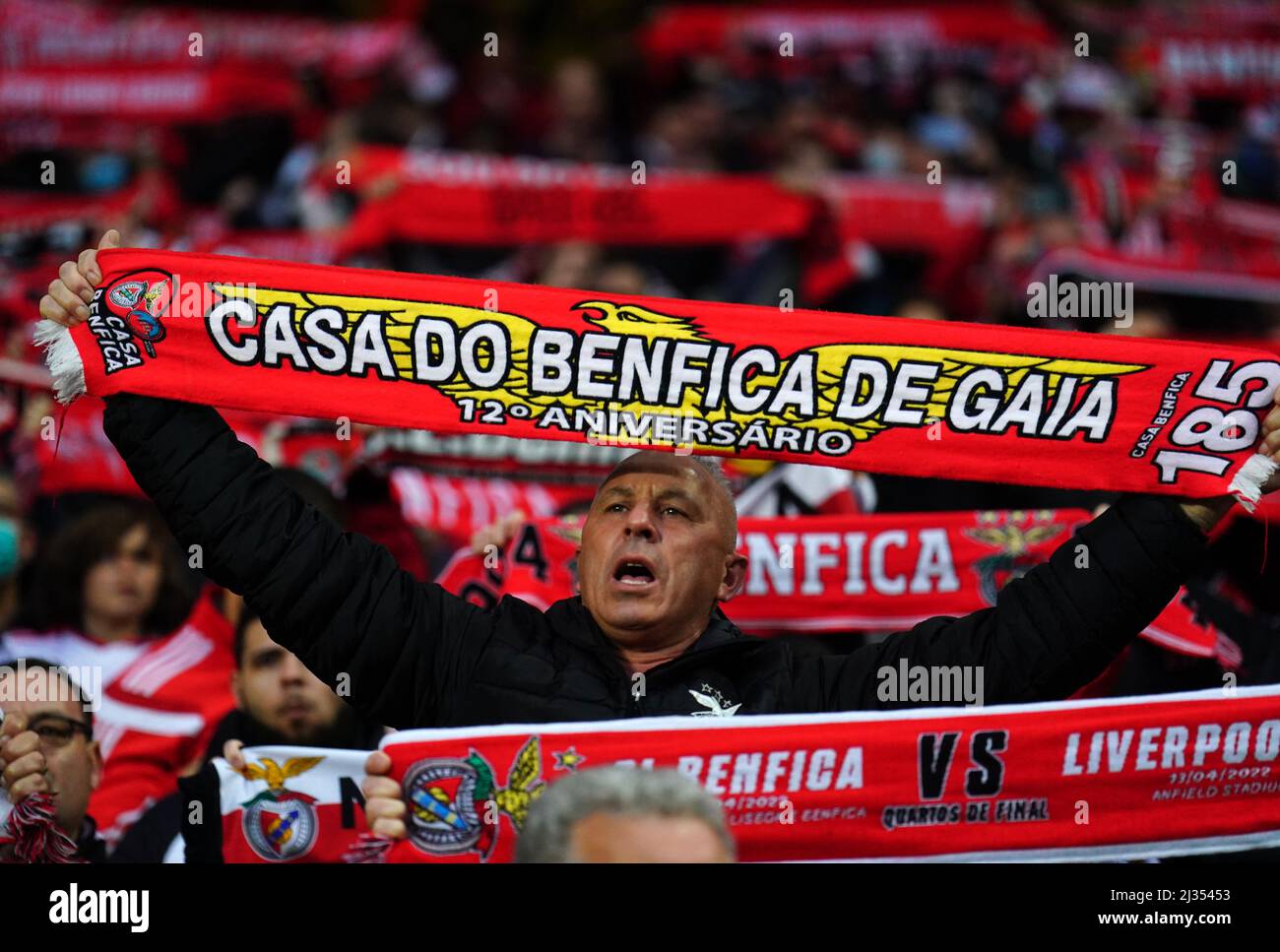 Benfica fans in the stands show their support during the UEFA Champions ...