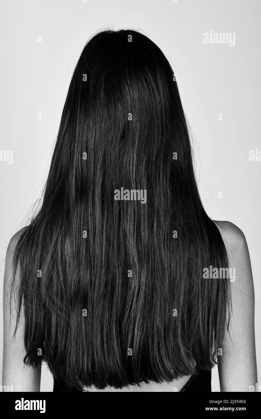 Woman hair back. Health long hair concept Stock Photo Alamy