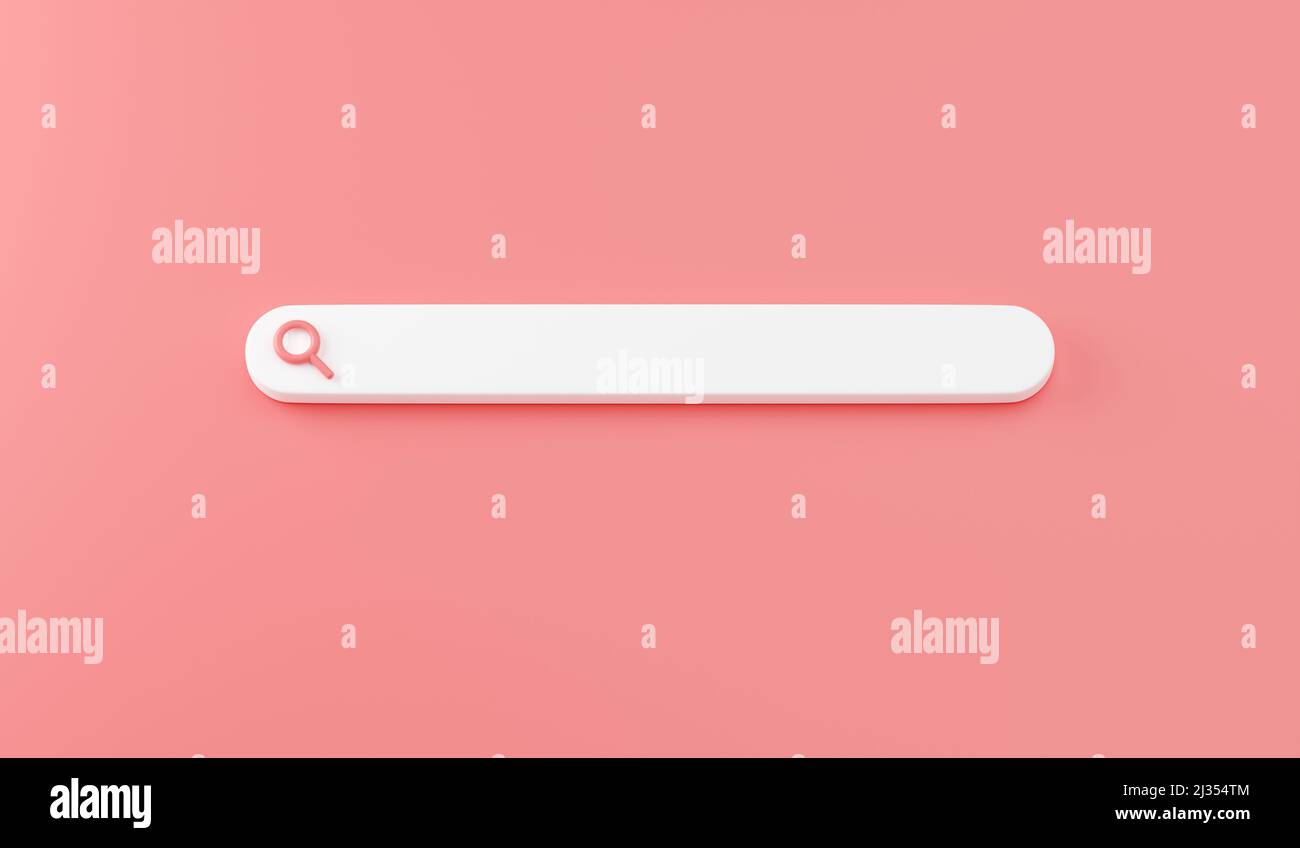 Web search bar 3d render - illustration of white website form for ...