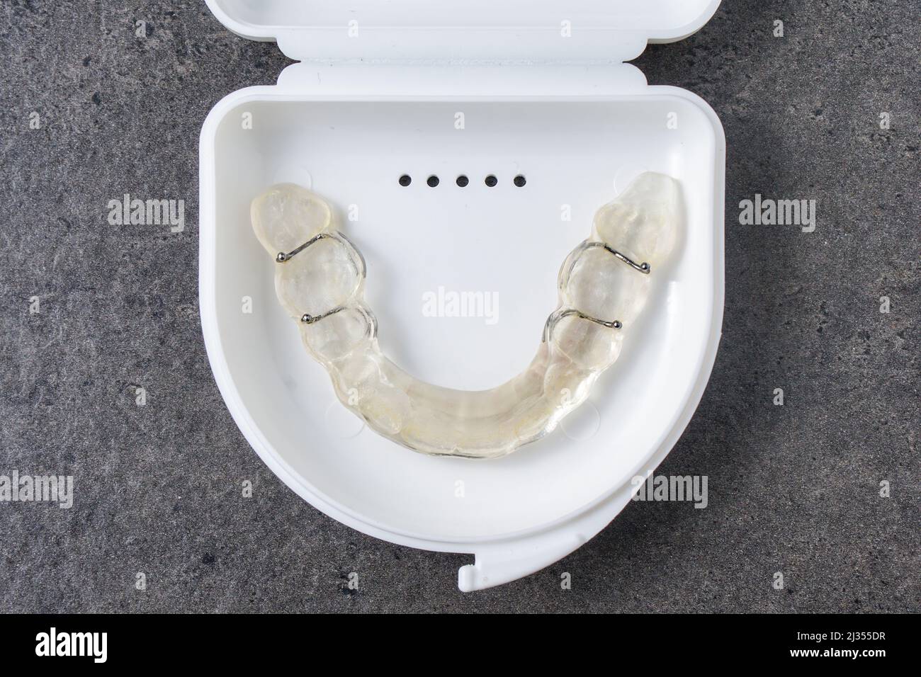 A dental splint, a device made for occlusion problems, bruxism or as