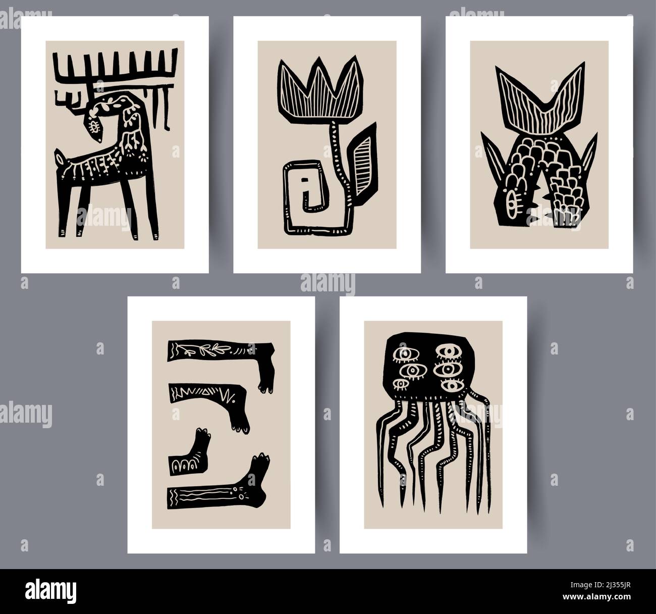 Printable wall art vector poster set vector Stock Vector Image & Art ...