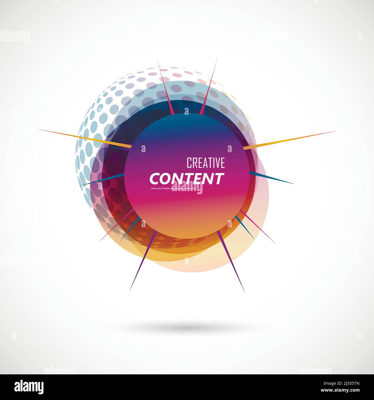 Abstract rounded colored shapes on light background Stock Vector