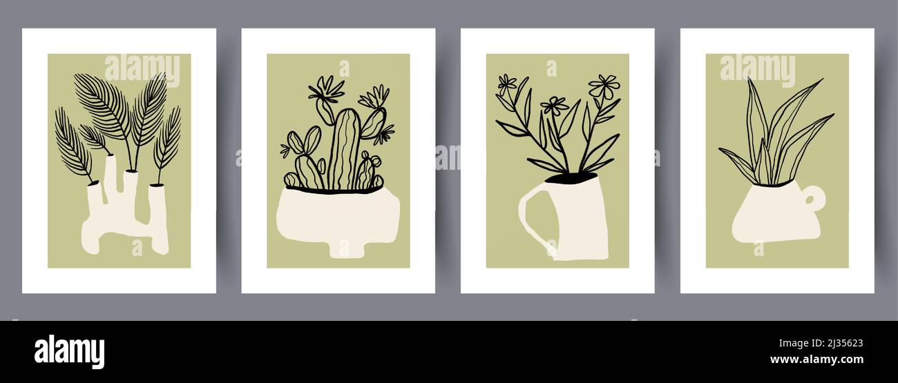 Printable wall art vector poster set vector Stock Vector Image & Art ...