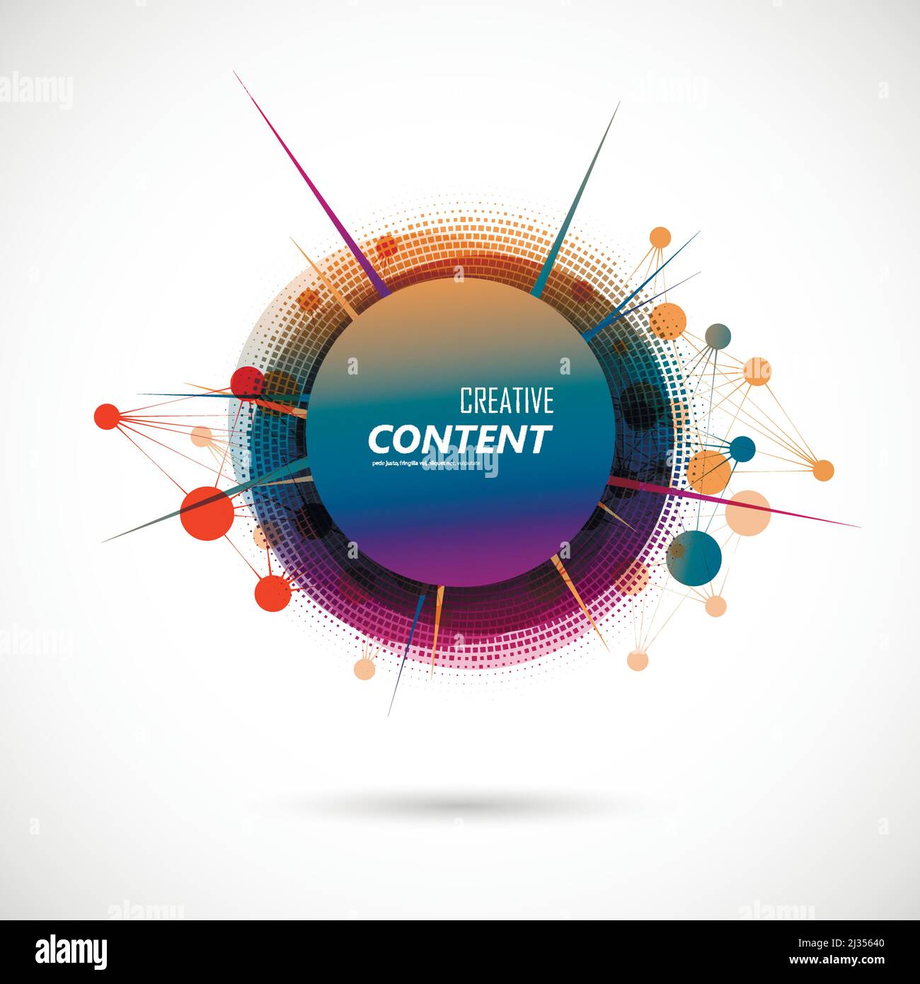 Abstract rounded colored shapes on light background Stock Vector