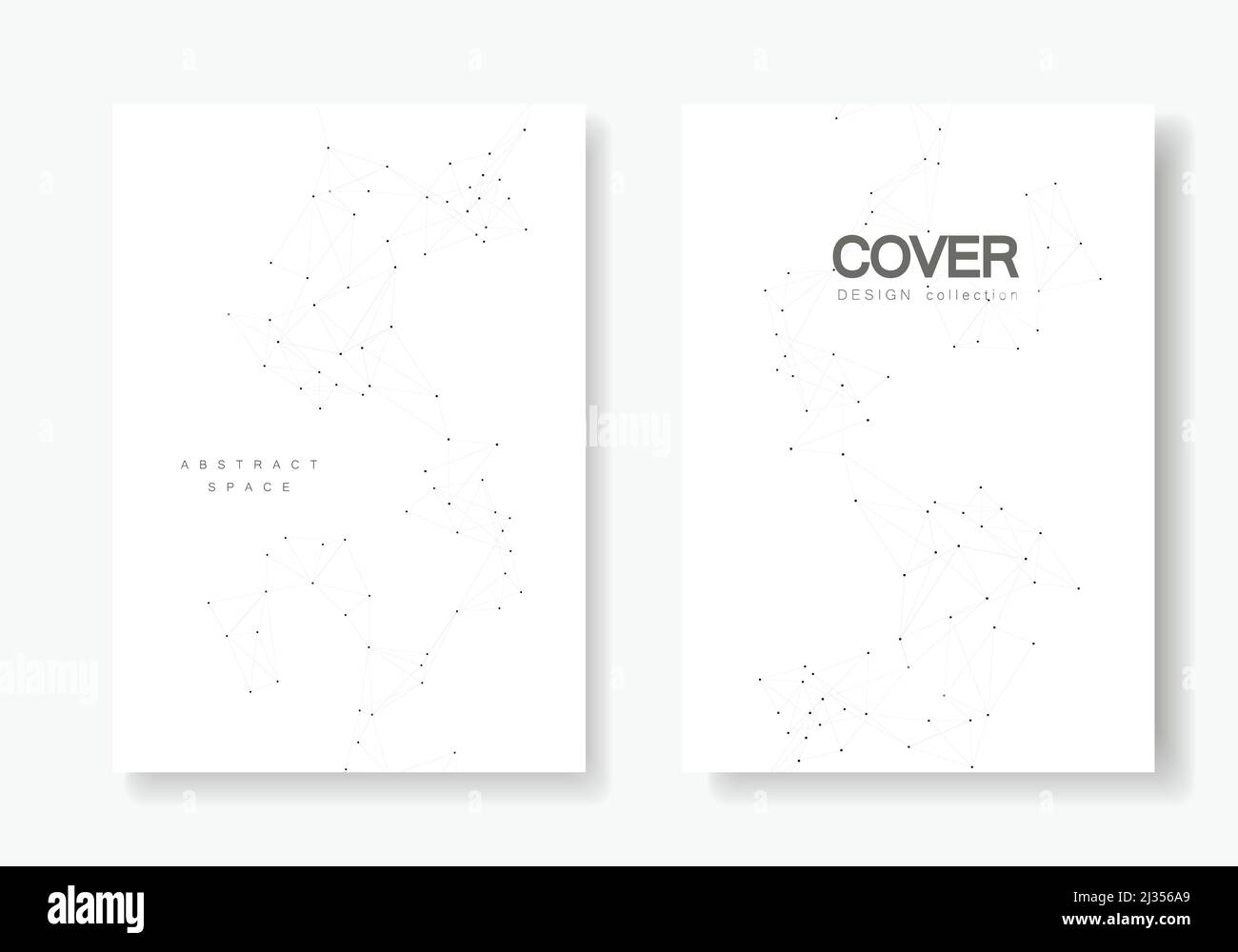 Modern vector templates for brochure cover in A4 size. Minimalistic polygonal background with connected lines and dots Stock Vector