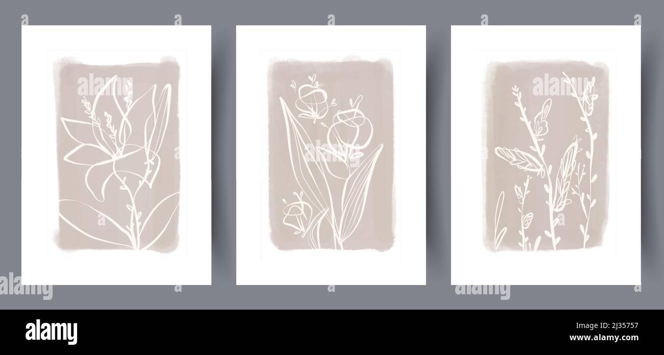 Printable wall art vector poster set vector. Stock Vector