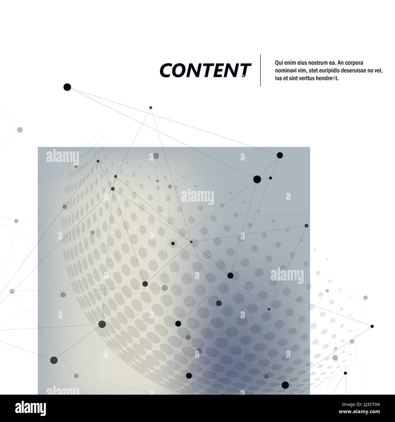 Abstract polygonal molecule design with connecting dots lines and ...