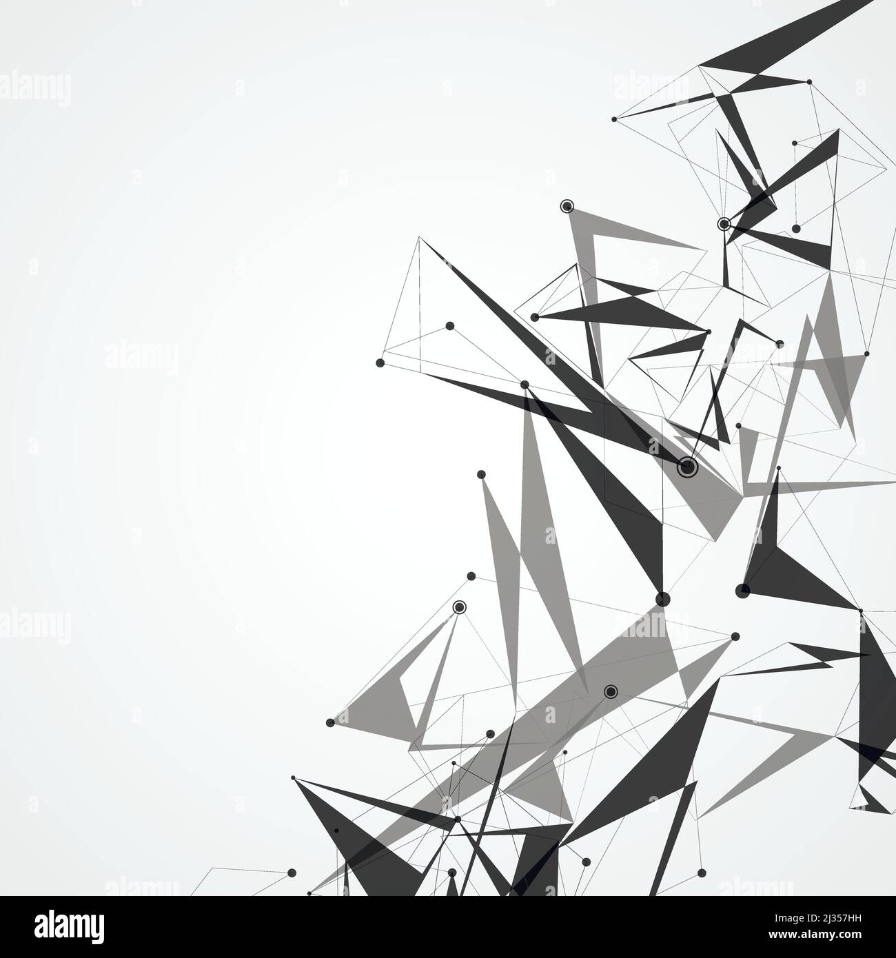 Molecular structure with connected abstract shapes Stock Vector