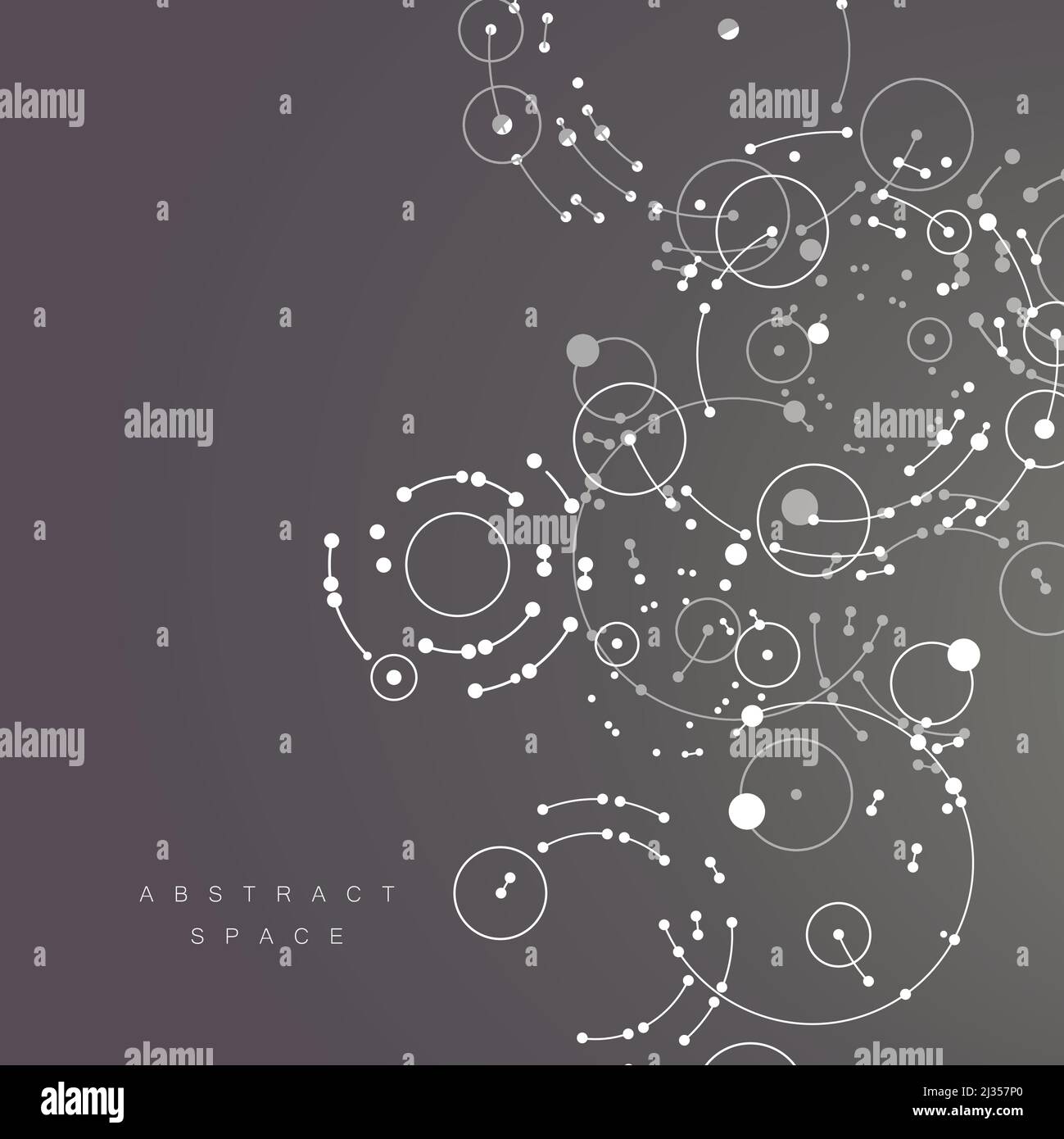 Network background with abstract connection circles and dots Stock Vector