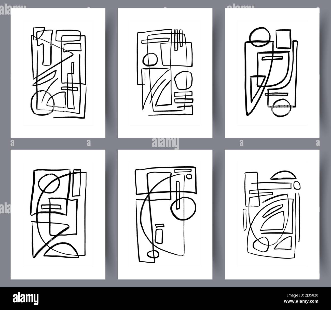 Scandinavian abstract vector print set Stock Vector Image & Art - Alamy