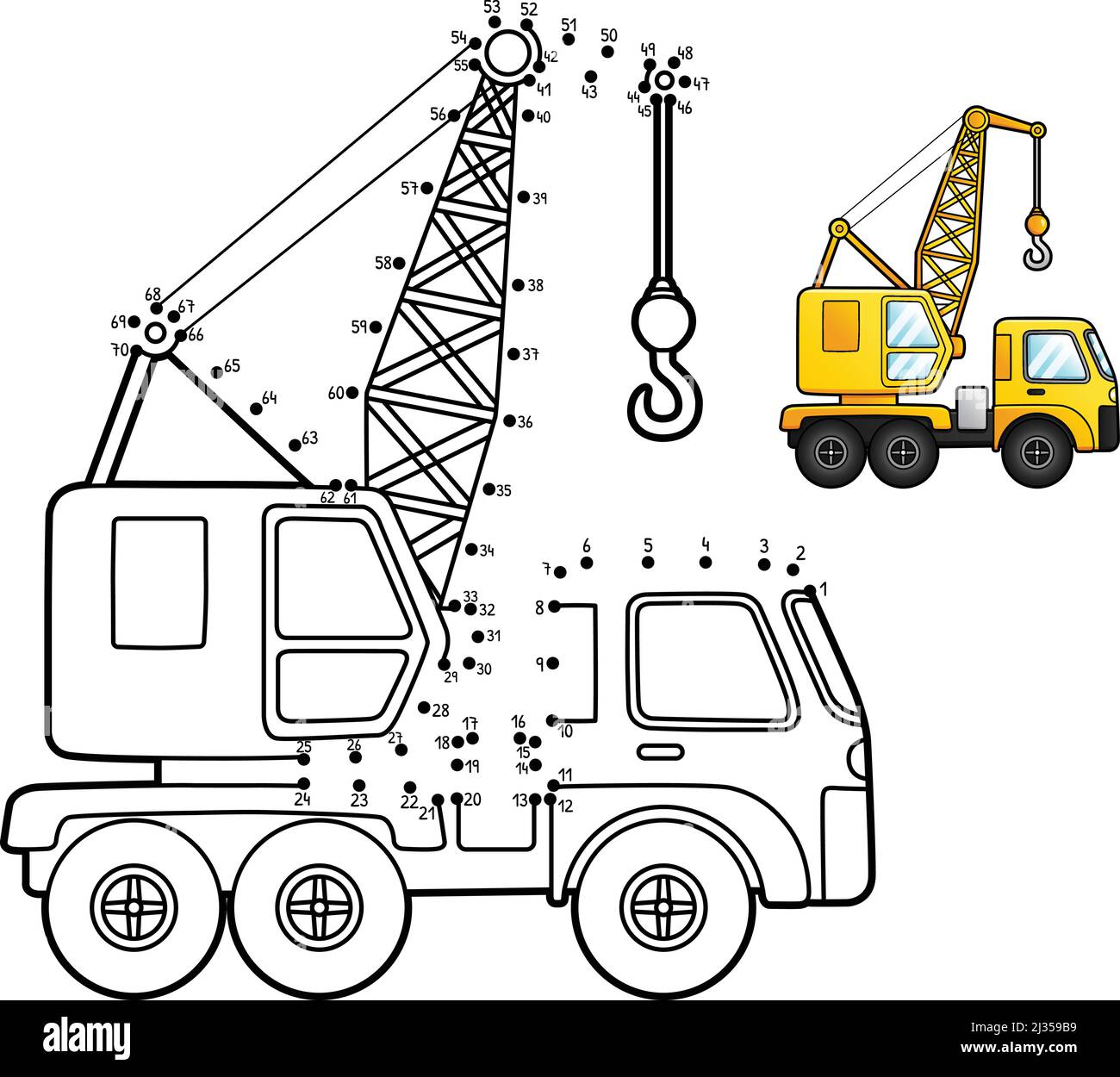 Dot to Dot Crane Isolated Coloring Page for Kids Stock Vector Dot to Dot Crane Isolated Coloring Page for Kids Stock Vector