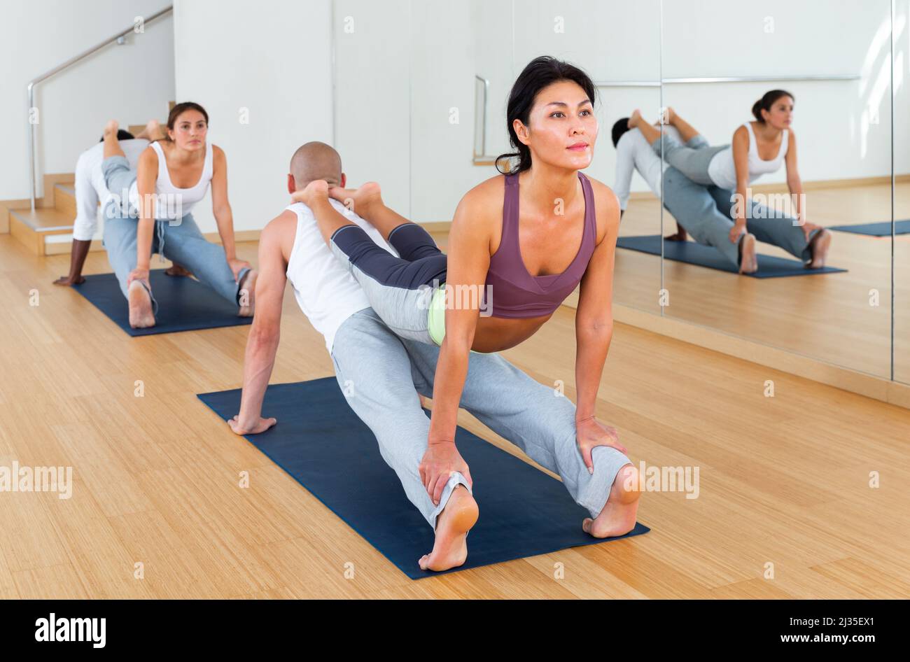 Yoga in Pair. Couple Women. Duo Pose Stock Photo - Image of nature, couple:  63662610