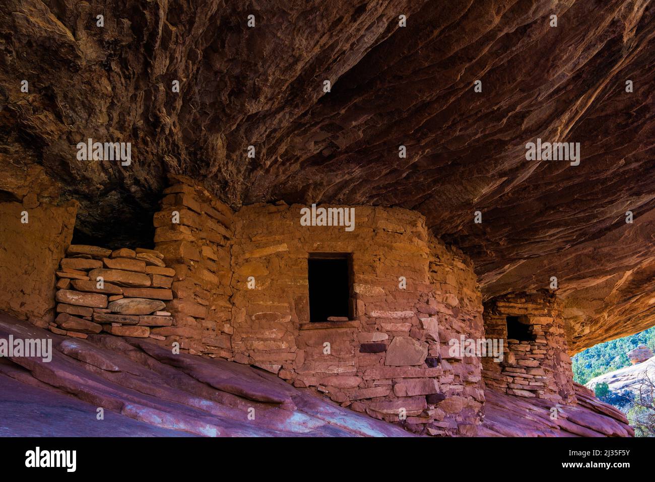 Ancient Puebloan ruins called House On Fire Ruins.  Located in Bears Ears National Monument, Utah, USA.  Est. 1300 CE. Stock Photo