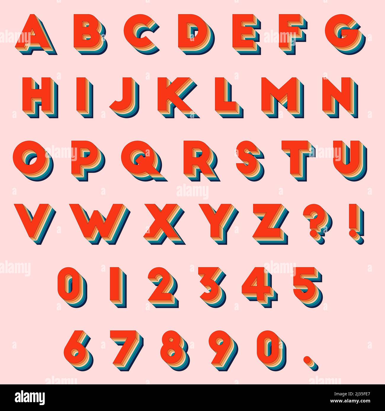Letter alphabet stylized retro style Text Effect Stock Vector Image ...