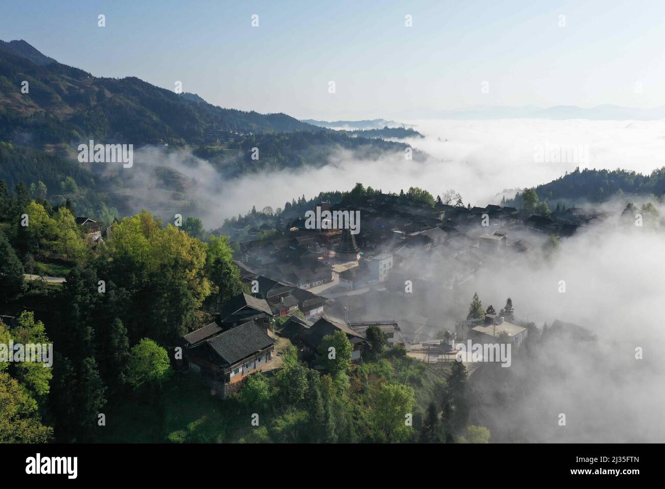 CONGJIANG, CHINA APRIL 3, 2022 Aerial photo taken on April 3, 2022