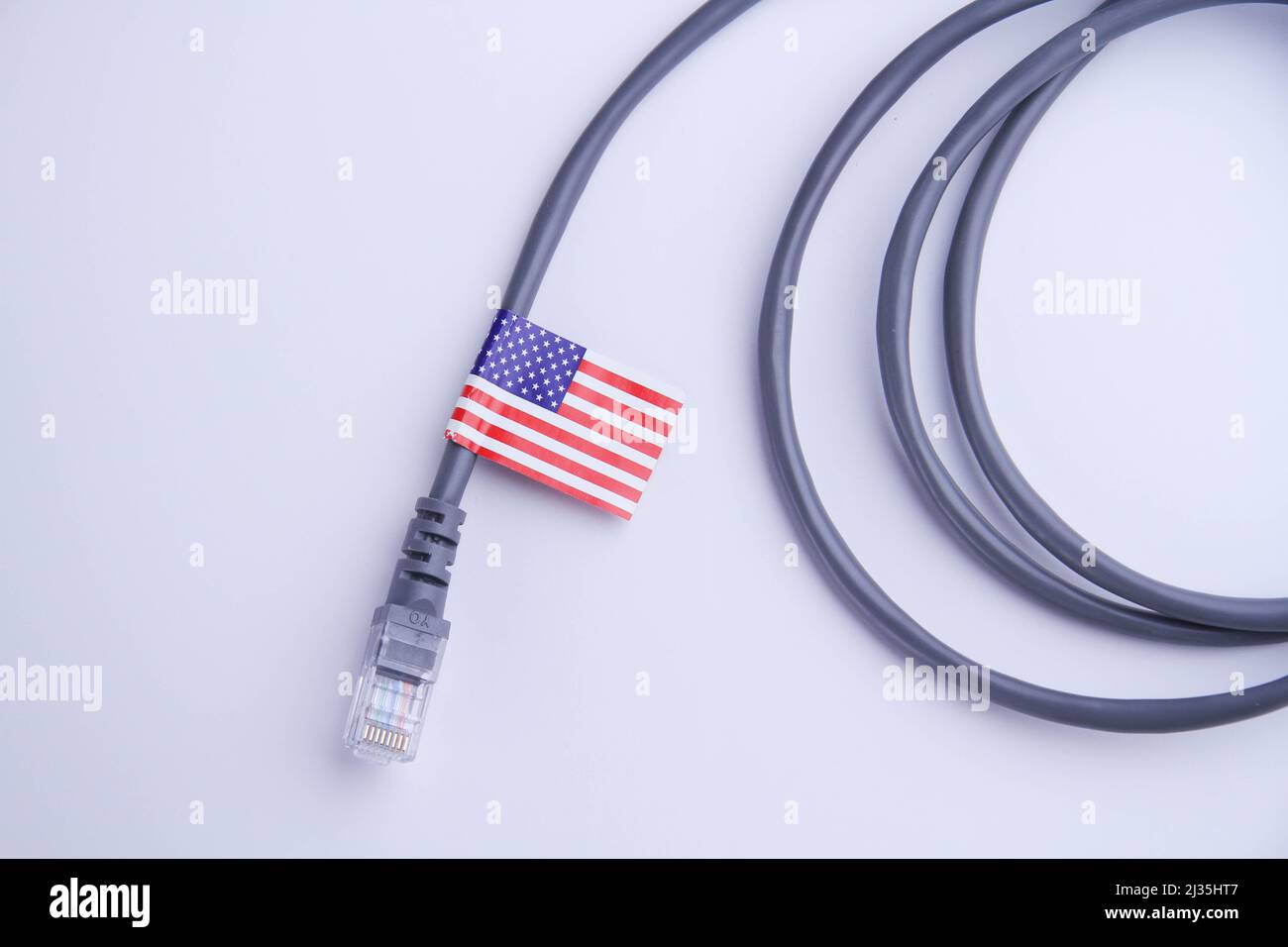 cable with America flag. cable with USA flag Stock