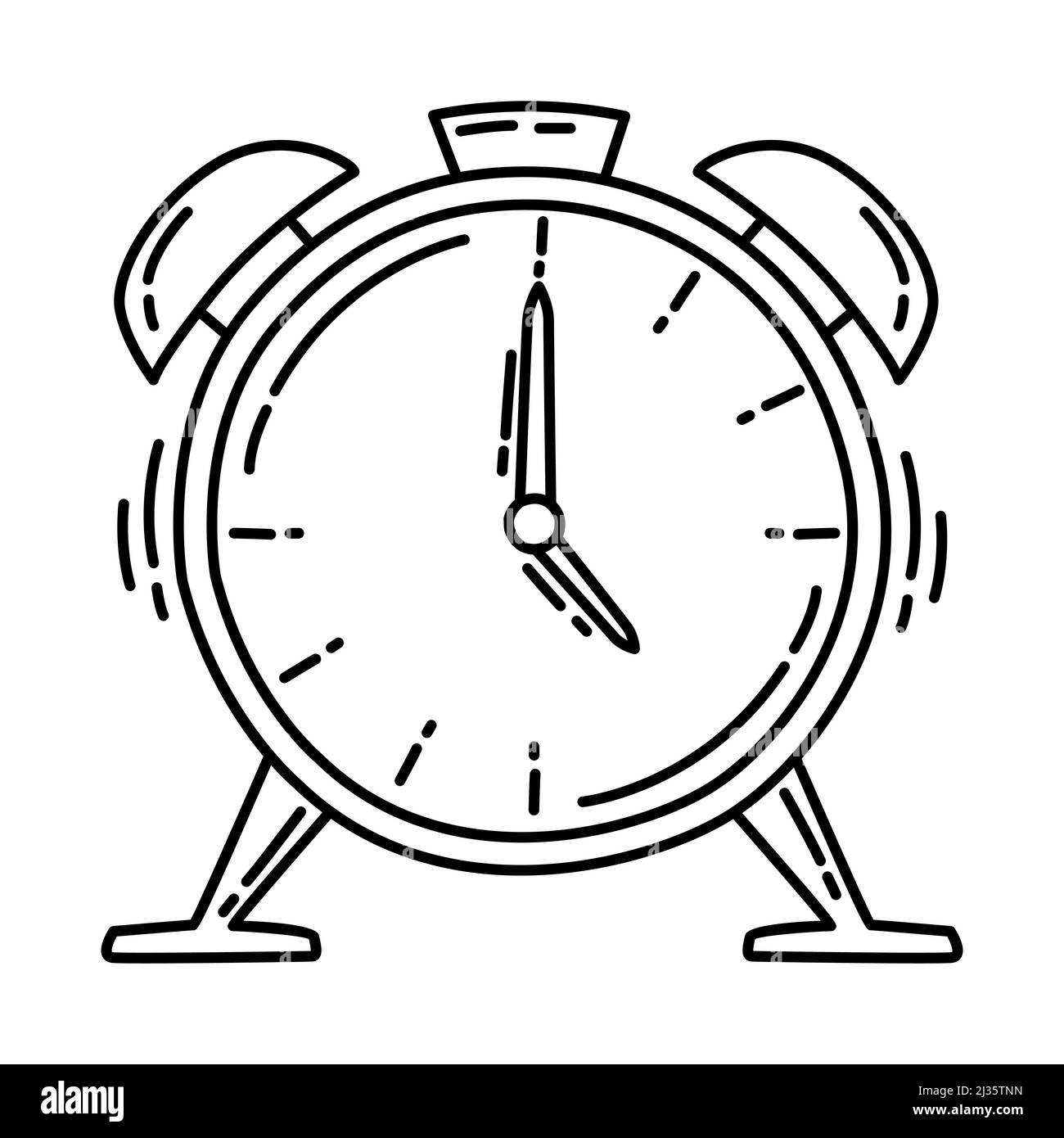 Alarm & Clock Part of Computer Software and Hardware Hand Drawn Icon