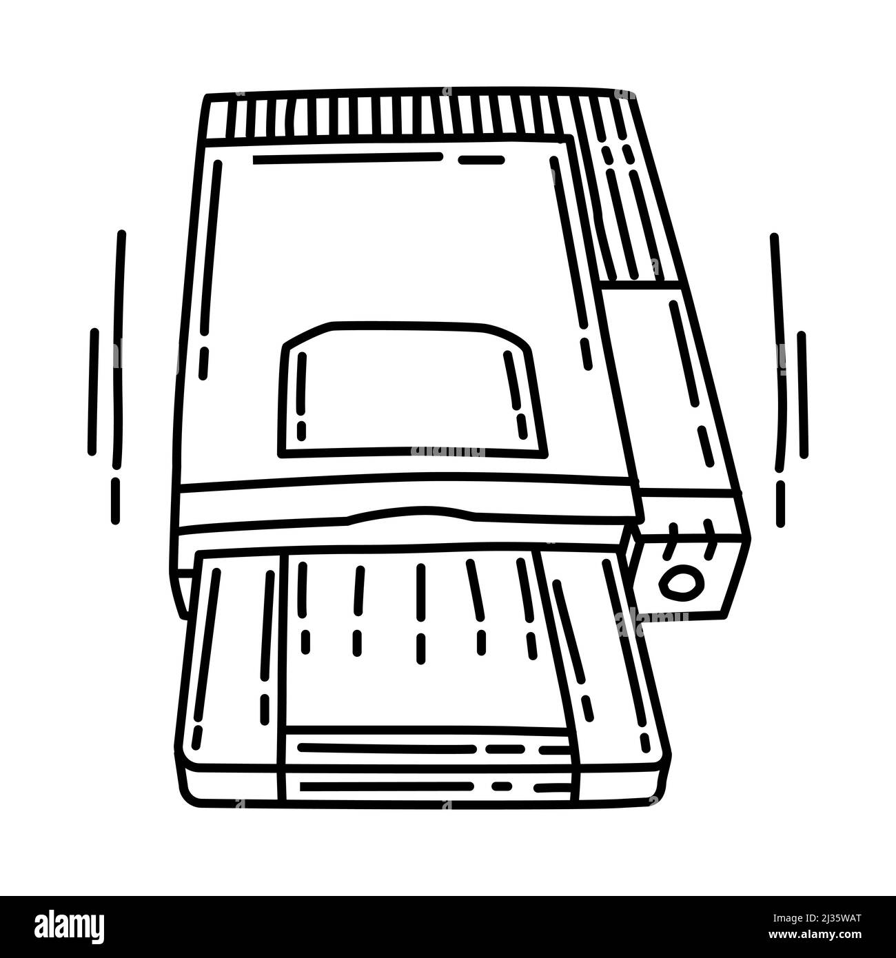 Zip Drive Part of Computer Software and Hardware Hand Drawn Icon Set