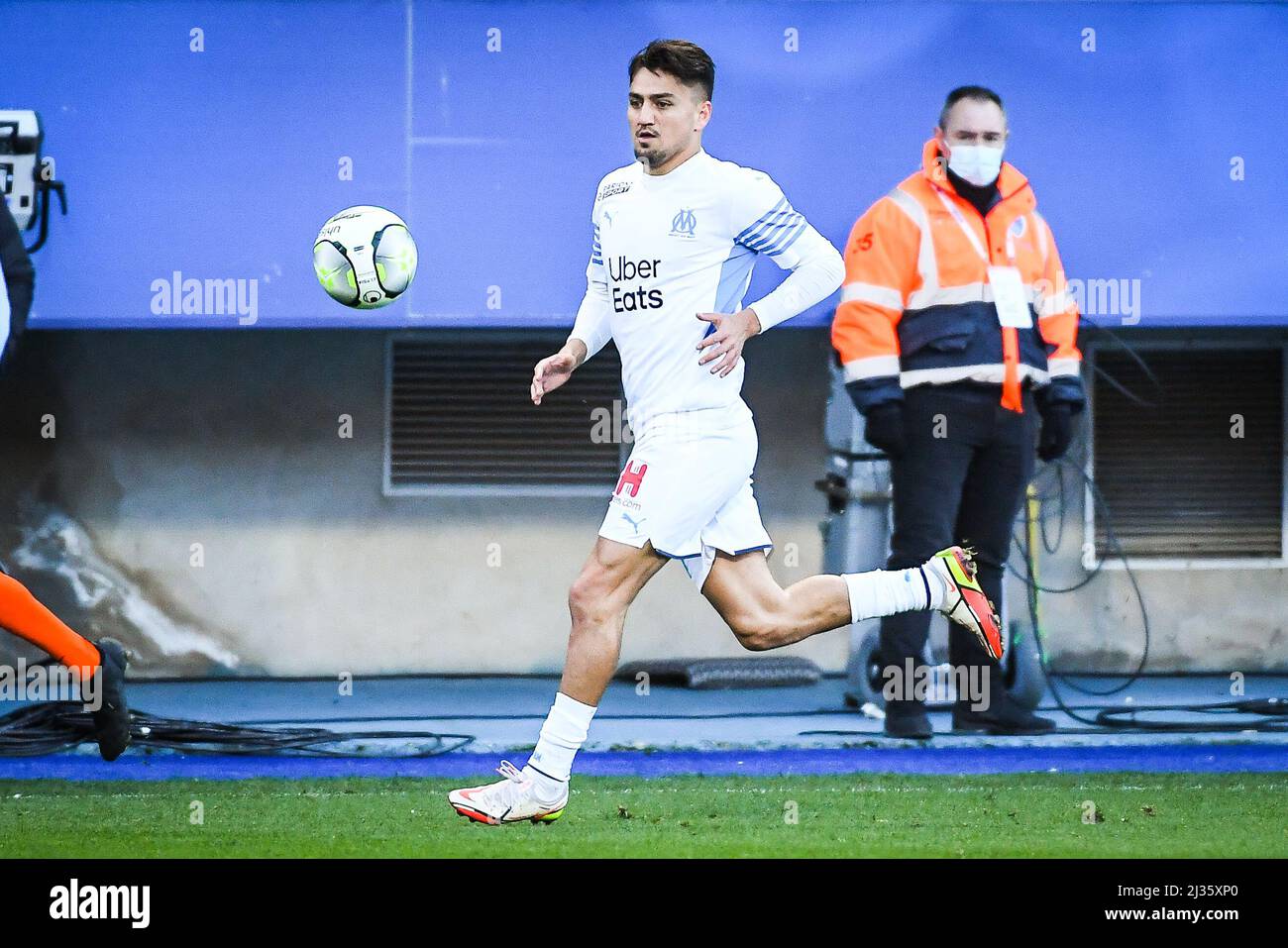 Cengiz UNDER of Marseille during the French championship Ligue 1 football  match between ESTAC Troyes and Olympique de Marseille on February 27, 2022  at Stade de l'Aube in Troyes, France - Photo