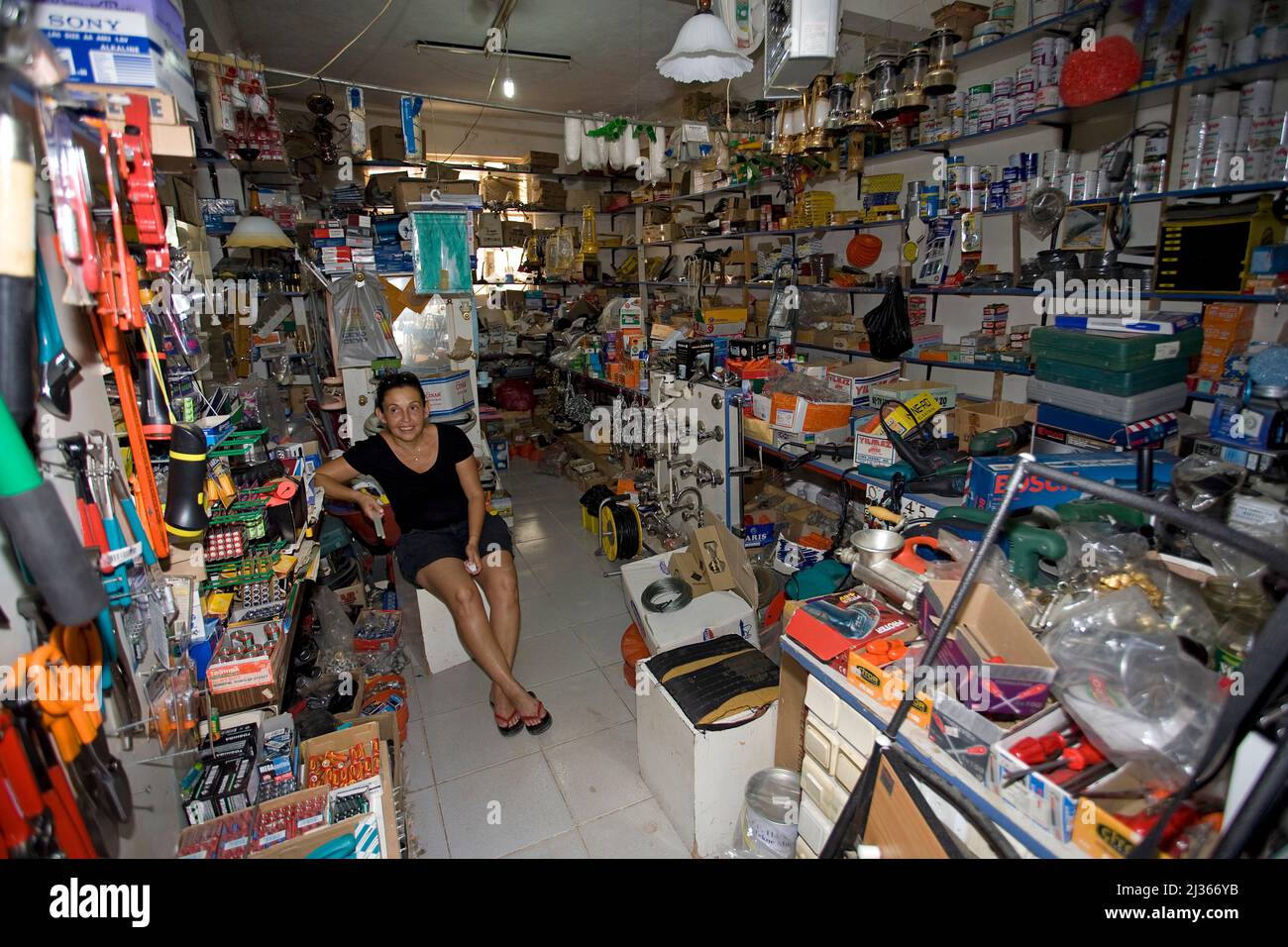 Mom-and-pop store, small corner shop, Adrasan, Lykia, Turkey, Mediteranean sea Stock Photo