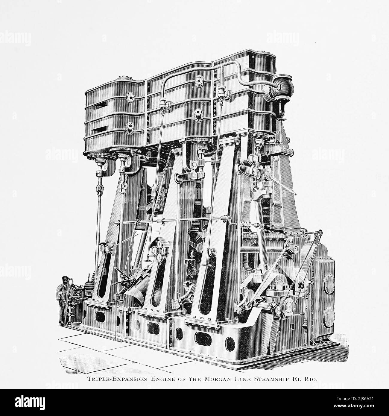 Triple Expansion Engine of the Line Steamship El Rio from the