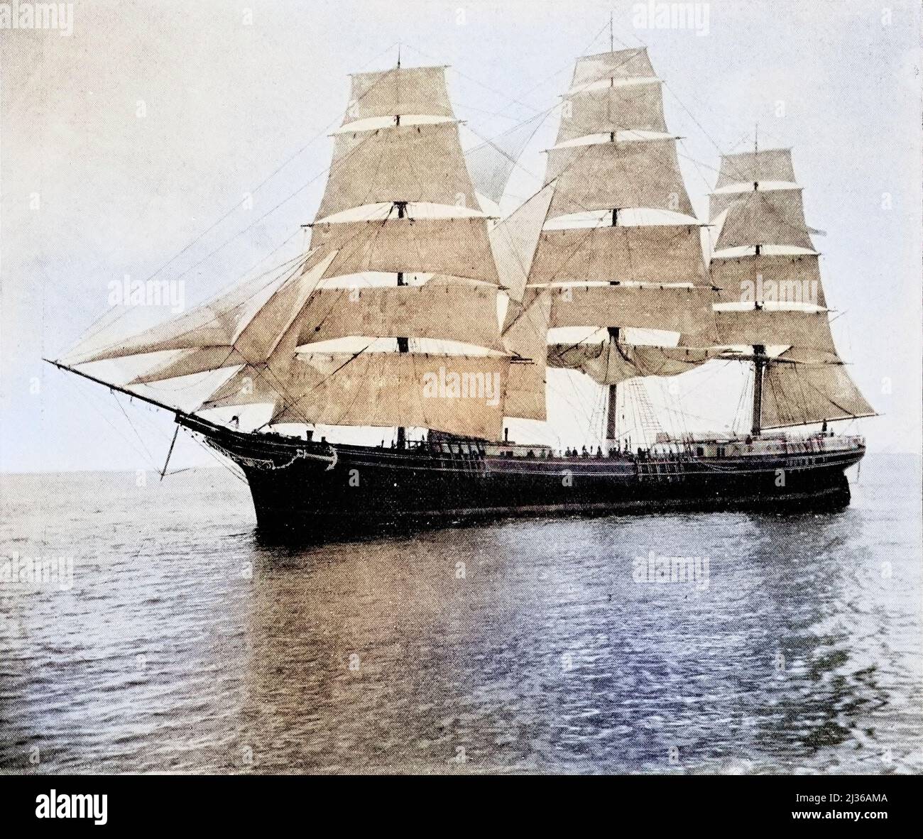 The Granite State A typical American Wooden Sailing Ship from the book ' Steam vessels & marine engines ' by G. Foster Howell, Publisher New York : American Shipbuilder 1896 Stock Photo
