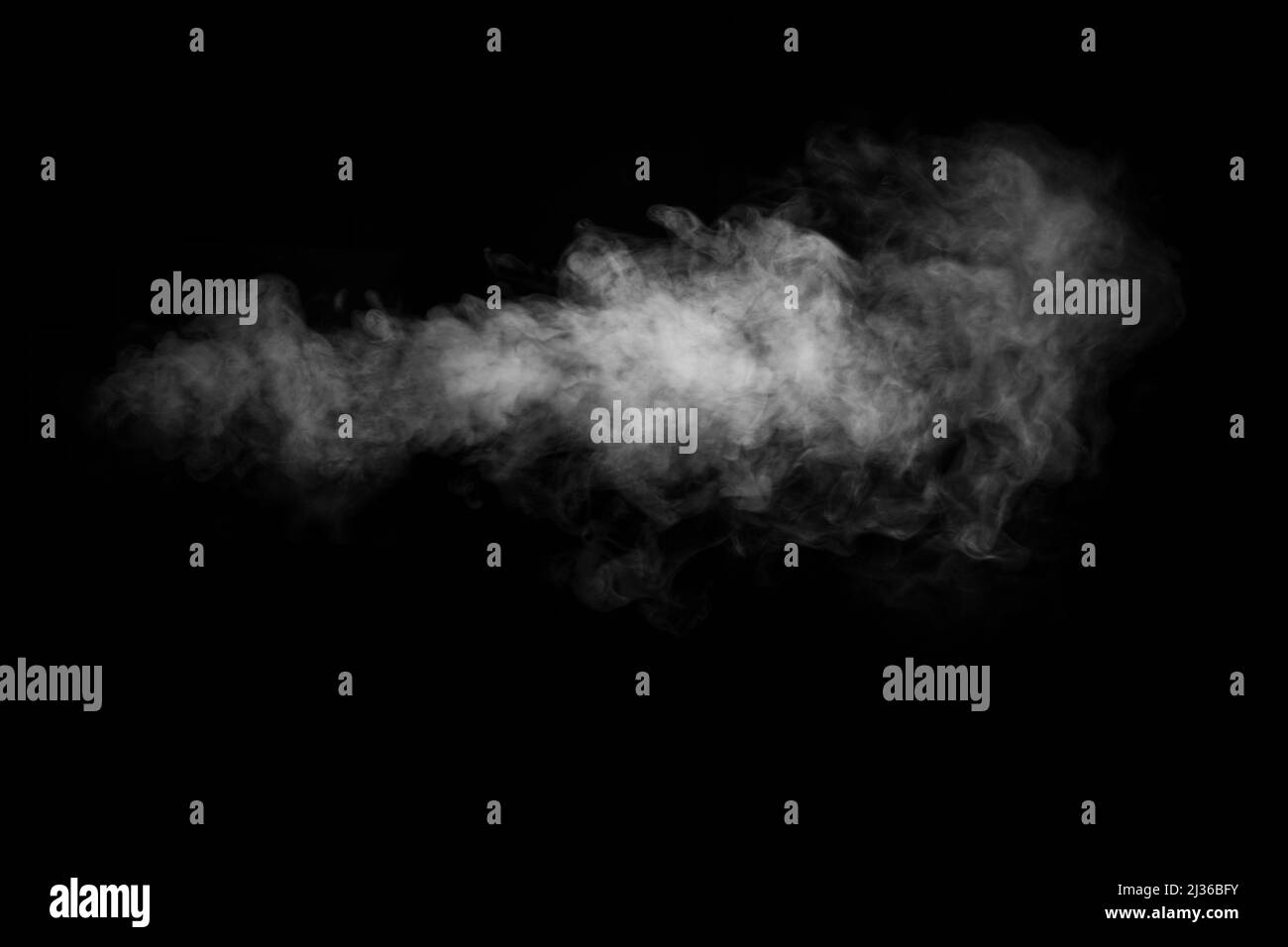 Swirling, wriggling smoke, steam, isolated on a black background for ...