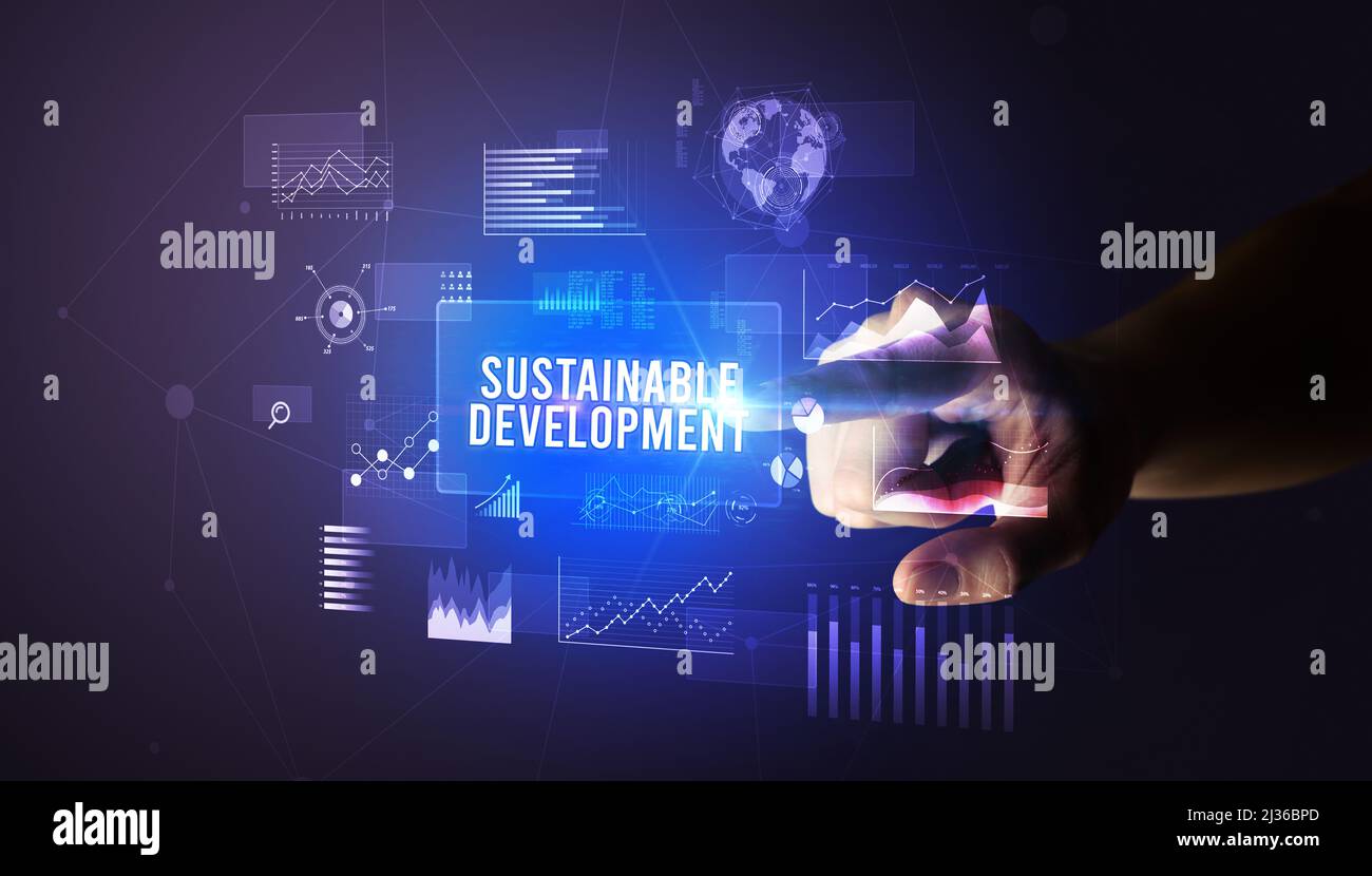 hand touching digital button, modern technology concept Stock Photo - Alamy